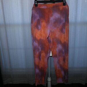 ZUDA Tie Die Soft Orange & Lavender Capri Lounge Pants L